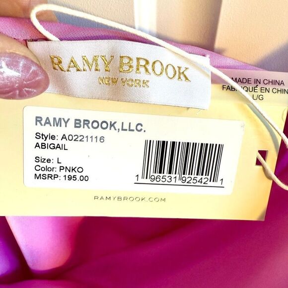 NWT RAMY BROOK ABIGAIL COWL NECK TANK TOP IN GALA PINK Size L - Picture 5 of 8